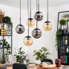 Gastor Suspension, Boule lumineuse, Suspension Ambre, Fumé, 6 lumières
