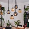 Gastor Suspension, Boule lumineuse, Suspension Ambre, Fumé, 6 lumières