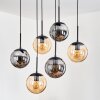 Gastor Suspension, Boule lumineuse, Suspension Ambre, Fumé, 6 lumières