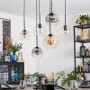 Ripoll Suspension, Boule lumineuse, Suspension Ambre, Clair, Fumé, 6 lumières