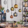 Koyoto Suspension, Boule lumineuse, Suspension Bleu, Or, Vert, Cuivré, 6 lumières