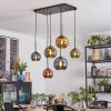 Koyoto Suspension, Boule lumineuse, Suspension Bleu, Or, Vert, Cuivré, 6 lumières