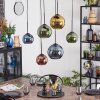 Koyoto Suspension, Boule lumineuse, Suspension Bleu, Or, Vert, Cuivré, 6 lumières
