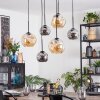 Ripoll Suspension, Boule lumineuse, Suspension Ambre, Fumé, 6 lumières