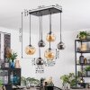 Ripoll Suspension, Boule lumineuse, Suspension Ambre, Fumé, 6 lumières