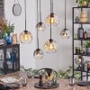Ripoll Suspension, Boule lumineuse, Suspension Ambre, Clair, Fumé, 6 lumières
