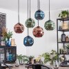 Ripoll Suspension, Boule lumineuse, Suspension Bleu, Vert, Cuivré, 6 lumières
