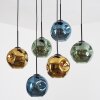 Ripoll Suspension, Boule lumineuse, Suspension Bleu, Or, Vert, 6 lumières