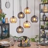 Koyoto Suspension, Boule lumineuse, Suspension Ambre, Fumé, 6 lumières