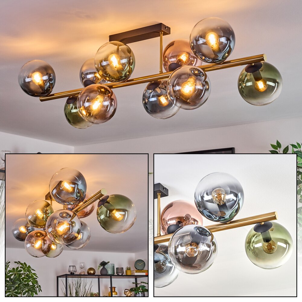 Gastor Plafonnier, Boule lumineuse Or, Noir, 10 lumières main product photo