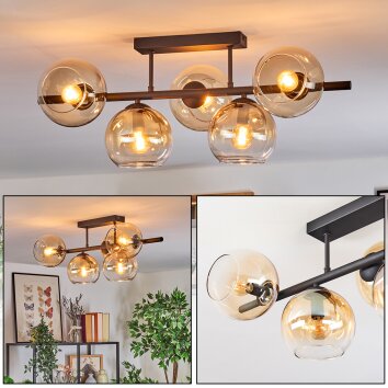 Koyoto Plafonnier, Boule lumineuse Ambre, Clair, 5 lumières