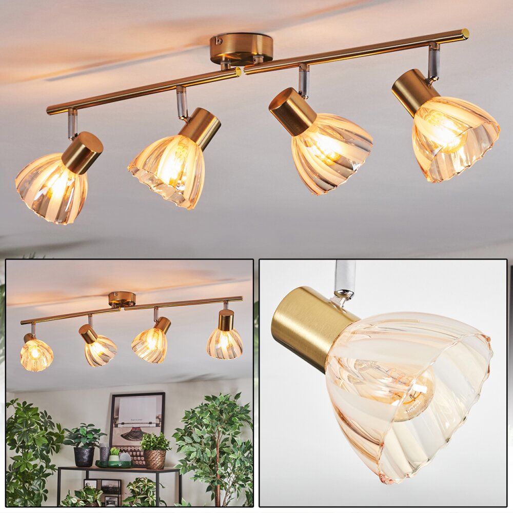 Saire Plafonnier, Spot de plafond Chrome, Laiton, 4 lumières main product photo