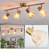 Saire Plafonnier, Spot de plafond Chrome, Laiton, 4 lumières