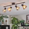 Saire Plafonnier, Spot de plafond Chrome, Noir, 4 lumières
