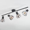 Saire Plafonnier, Spot de plafond Chrome, Noir, 4 lumières