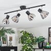 Saire Plafonnier, Spot de plafond Chrome, Noir, 4 lumières