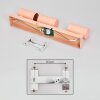 Javel Plafonnier, Spot de plafond Rose, Blanc, 3 lumières