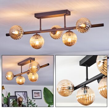 Chehalis Plafonnier, Boule lumineuse Noir, 5 lumières