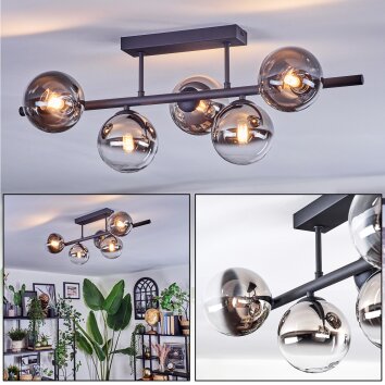 Chehalis Plafonnier, Boule lumineuse Noir, 5 lumières Chehalis Plafonnier, Boule lumineuse Noir, 5 lumières