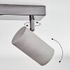 Javel Plafonnier, Spot de plafond Chrome, Gris, 3 lumières