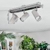 Javel Plafonnier, Spot de plafond Chrome, Gris, 3 lumières