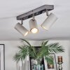 Javel Plafonnier, Spot de plafond Chrome, Gris, 3 lumières