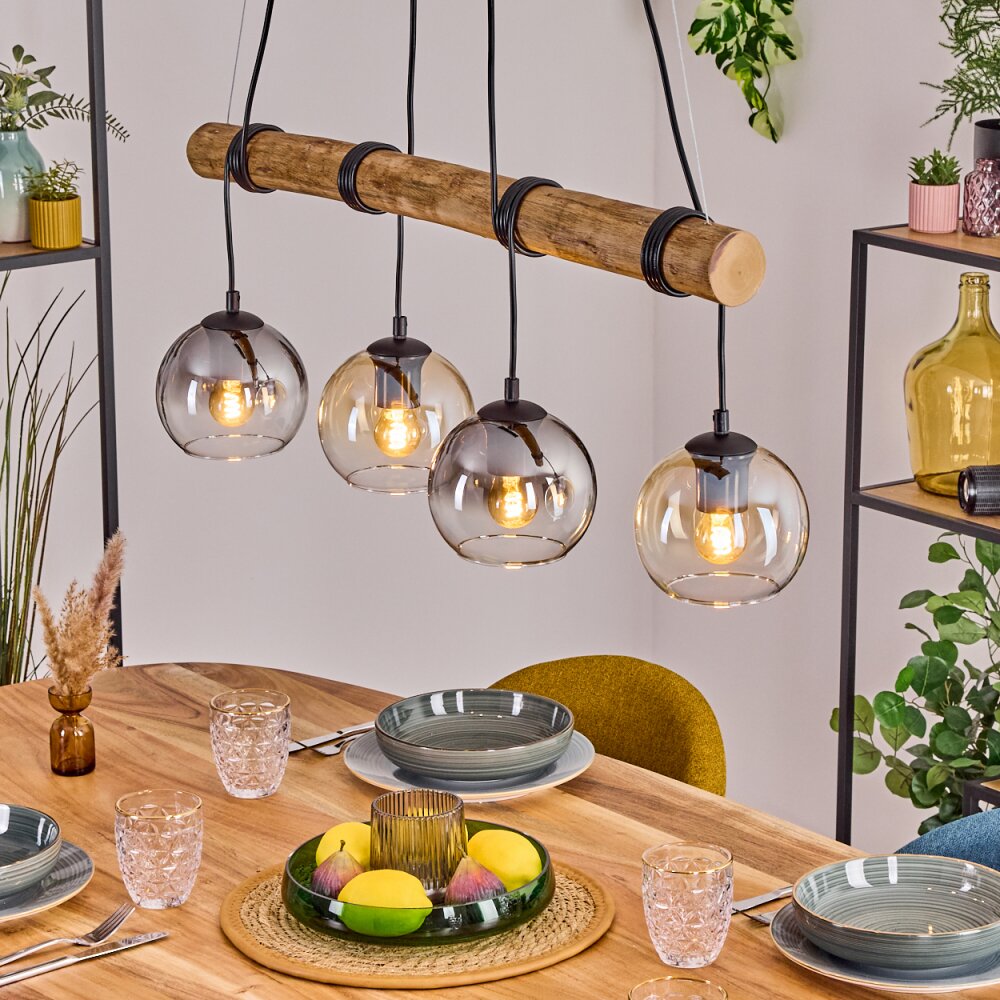 Koyoto Suspension, Boule lumineuse, Suspension Écru, Noir, 4 lumières main product photo