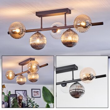 Chehalis Plafonnier, Boule lumineuse Noir, 5 lumières Chehalis Plafonnier, Boule lumineuse Noir, 5 lumières
