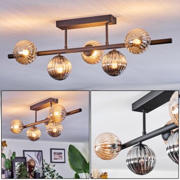 Chehalis Plafonnier, Boule lumineuse Noir, 5 lumières Chehalis Plafonnier, Boule lumineuse Noir, 5 lumières