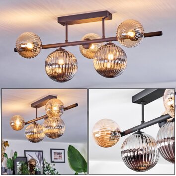 Chehalis Plafonnier, Boule lumineuse Noir, 5 lumières Chehalis Plafonnier, Boule lumineuse Noir, 5 lumières