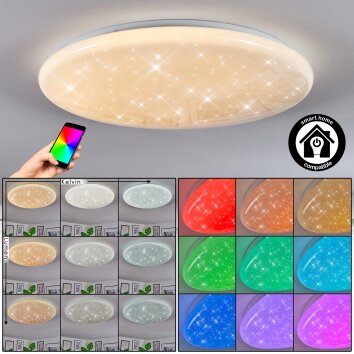 Peran Plafonnier LED Blanc, 1 lumière, Changeur de couleurs