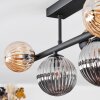 Chehalis Plafonnier, Boule lumineuse Ambre, Fumé, 5 lumières