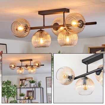 Koyoto Plafonnier, Boule lumineuse Ambre, Clair, 5 lumières Koyoto Plafonnier, Boule lumineuse Ambre, Clair, 5 lumières