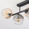 Koyoto Plafonnier, Boule lumineuse Ambre, Clair, Fumé, 5 lumières