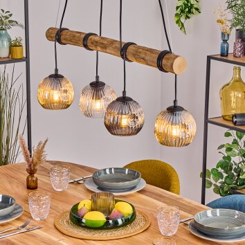 Ripoll Suspension, Boule lumineuse, Suspension Écru, Noir, 4 lumières Ripoll Suspension, Boule lumineuse, Suspension Écru, Noir, 4 lumières