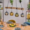 Ripoll Suspension, Boule lumineuse, Suspension Écru, Noir, 4 lumières