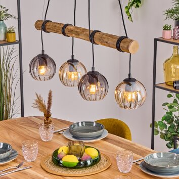 Koyoto Suspension, Boule lumineuse, Suspension Écru, Noir, 4 lumières Koyoto Suspension, Boule lumineuse, Suspension Écru, Noir, 4 lumières