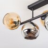 Koyoto Plafonnier, Boule lumineuse Ambre, Chrome, Fumé, 5 lumières