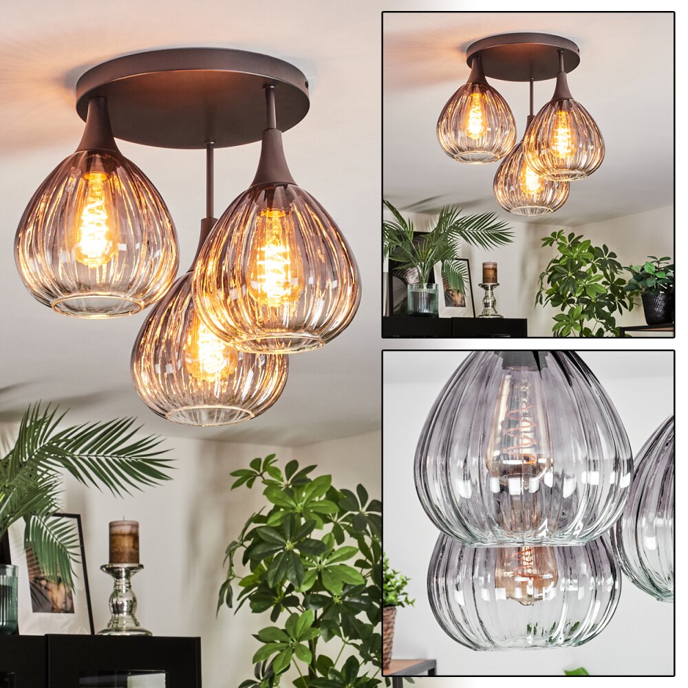 Rafel Plafonnier Noir, 3 lumières main product photo
