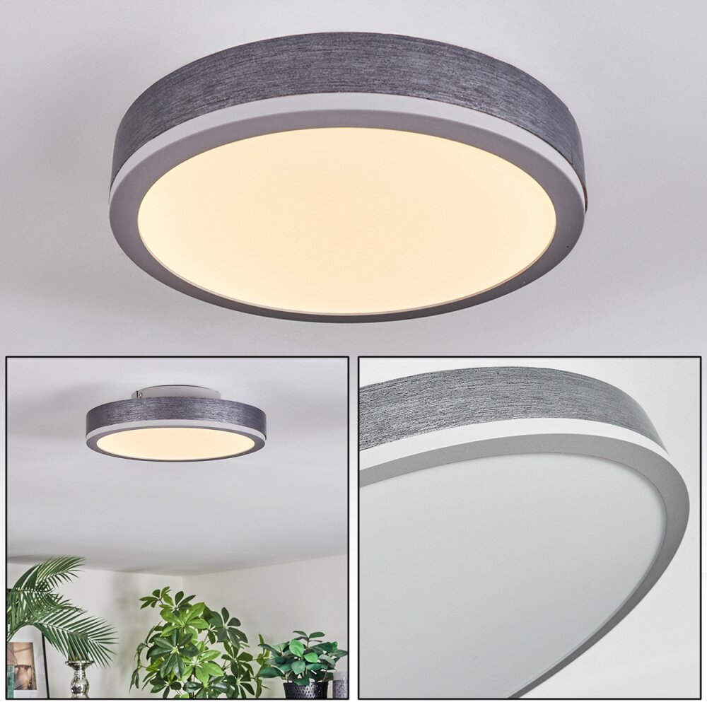 Salmi Plafonnier, Panel LED Gris, Argenté, 1 lumière main product photo
