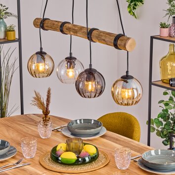 Koyoto Suspension, Boule lumineuse, Suspension Écru, Noir, 4 lumières Koyoto Suspension, Boule lumineuse, Suspension Écru, Noir, 4 lumières