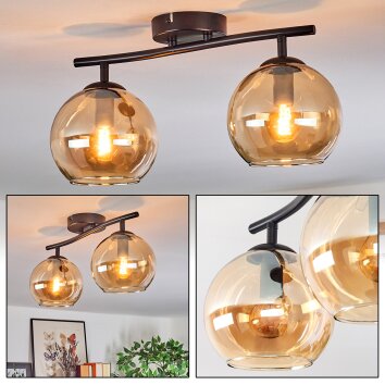 Koyoto Plafonnier, Boule lumineuse Ambre, 2 lumières Koyoto Plafonnier, Boule lumineuse Ambre, 2 lumières