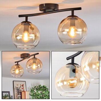 Koyoto Plafonnier, Boule lumineuse Ambre, Clair, 2 lumières