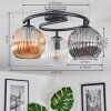 Ripoll Plafonnier, Boule lumineuse Ambre, Clair, Fumé, 3 lumières