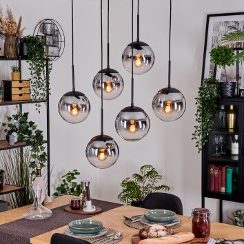 Gastor Suspension, Boule lumineuse, Suspension Noir, 6 lumières Gastor Suspension, Boule lumineuse, Suspension Noir, 6 lumières