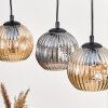 Ripoll Suspension, Boule lumineuse, Suspension Écru, Noir, 4 lumières