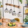 Ripoll Suspension, Boule lumineuse, Suspension Écru, Noir, 4 lumières