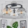 Ripoll Plafonnier, Boule lumineuse Ambre, Clair, Fumé, 3 lumières