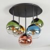 Koyoto Plafonnier, Boule lumineuse Bleu, Or, Vert, Clair, Cuivré, 5 lumières
