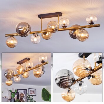Chehalis Plafonnier, Boule lumineuse Or, Noir, 10 lumières